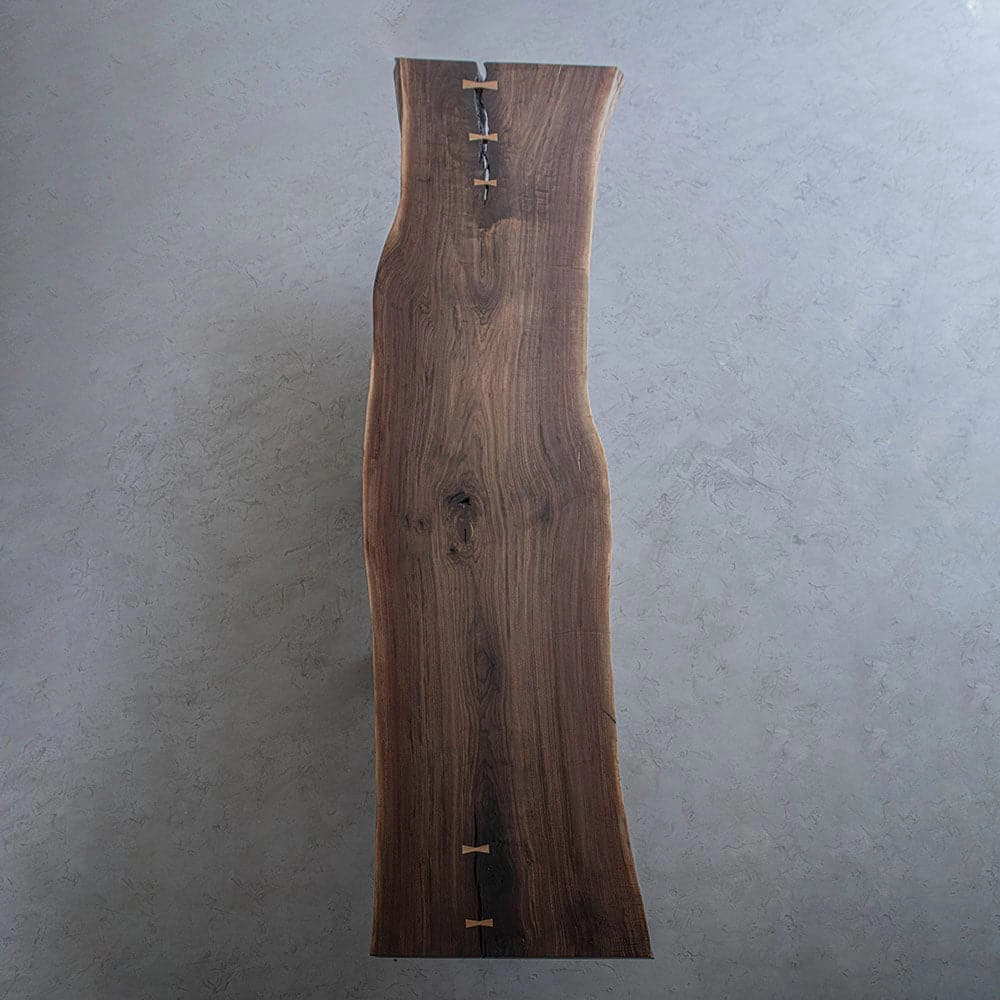 WALNUT WOOD SLAB WITH BOWTIE JOINTS